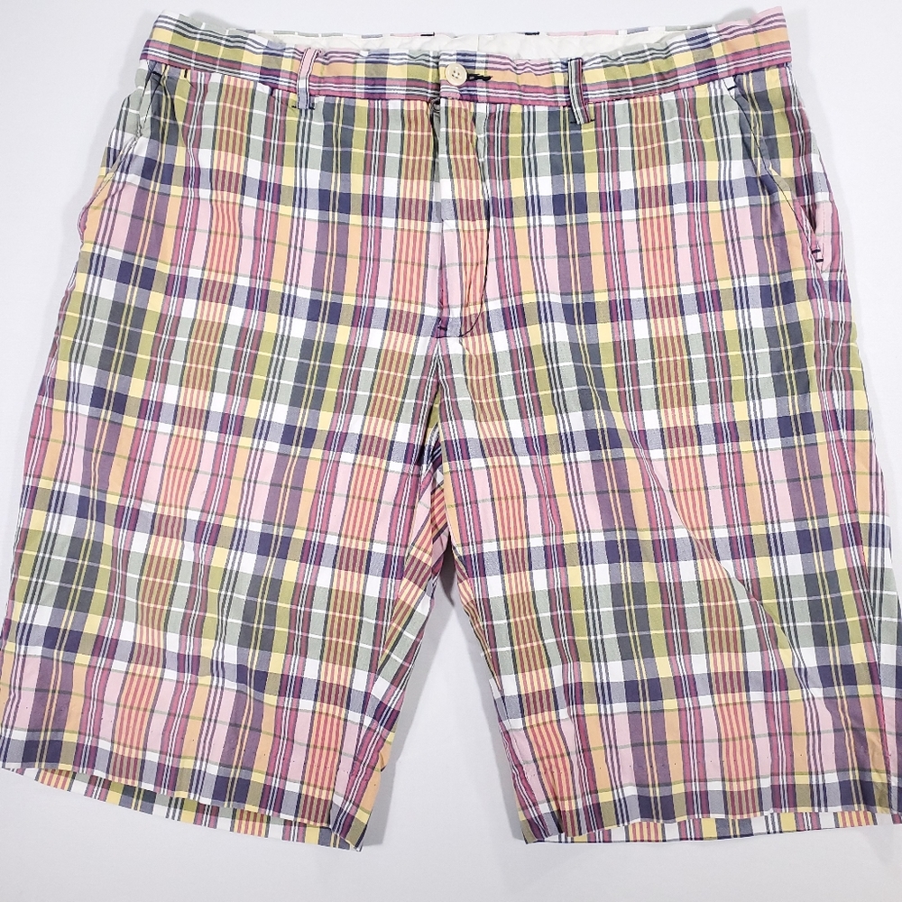 Polo Ralph Lauren Plaid Shorts Flat Front Sz 36